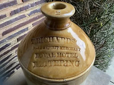 Buy T Richardson Royal Hotel Kettering Advertising Stoneware Flagon Jar Bottle • 45£