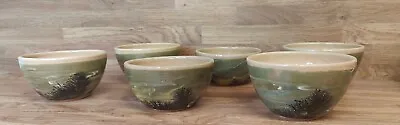 Buy R Irving Little Boscastle Pottery Bowl Dish X6 Green Yellow Brown Tree Landscape • 49.99£