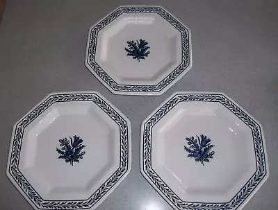 Buy Independence Ironstone Castleton Blue Tulip Set Of 3 Dinner Plates Octagon • 28.92£