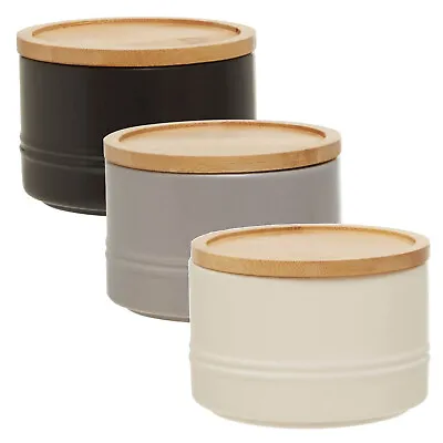 Buy Pack Of 3 Fenwick 380ml Stoneware Kitchen Food Jars Coffee Sugar Tea Canisters • 15.50£