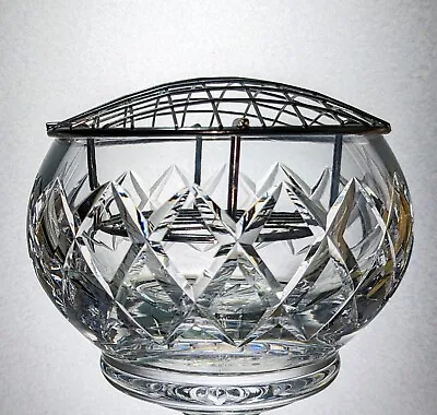 Buy Heavy Lead Crystal Diamond Cut Glass Rose Bowl  Centrepiece - 15cm, 1.3kg • 25£