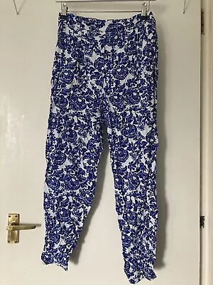 Buy Monki @ ASOS Blue And White China Pattern 100% Viscose Pyjama Trousers S SoldOut • 0.99£