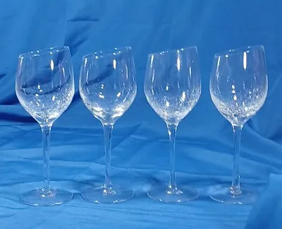 Buy Pier 1 Crackle Angled White Wine Glasses Blown Slanted Rim  Set Of 4 • 80.61£