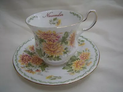 Buy Queen's China  Flower Of The Month  Cup & Saucer.(november) • 8.99£