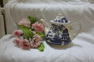 Buy 9357d Vintage English Ironstone Tableware  Old Willow  Tea Pot 1000ml • 15£