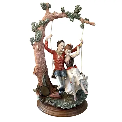 Buy Extra Large Big Capodimonte Couple On Swing Tree Figurine Ornament Collectable • 129.99£