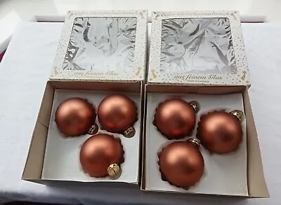 Buy Six Vintage German Glass Copper Coloured Large Christmas Tree Baubles • 18£