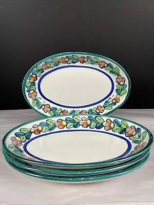 Buy 4 GIOVANNI VIETRI Oval Floral Serving  Italy Italian Pottery Bowls 10.5” X 7” • 69.33£