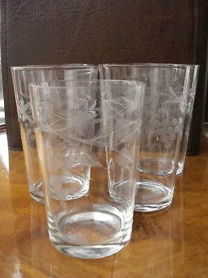 Buy 3 X TUMBLERS ANTIQUE CUT GLASS SET OF STUART CRYSTAL STOURBRIDGE LEAD CRYSTAL • 54£