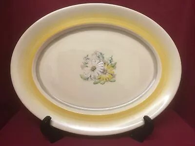 Buy Gray's Pottery Yellow Banded Hand Painted Serving Platter • 10£