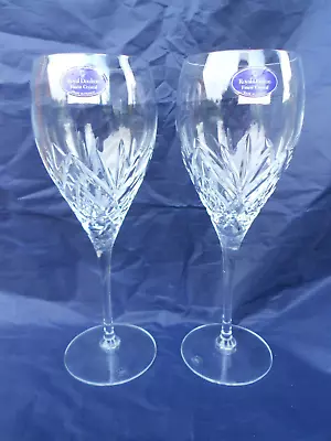 Buy 2 ROYAL DOULTON JULIETTE LEAD CRYSTAL WINE GLASSES 22 Cm TALL SIGNED BASED • 26.99£