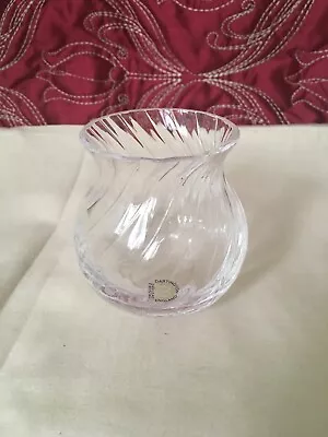 Buy Dartington Glass 24% Lead Crystal Posy Bud Vase Fluted Swirl Design Collectable • 14£