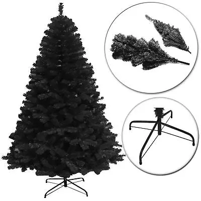 Buy Christmas Tree Black Halloween Bushy Pine Outdoor Xmas Home Decoration 4FT-12FT • 159.99£