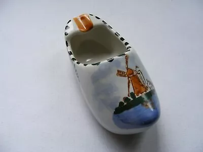 Buy Vintage Delft Hand Painted Ceramic Clog Shoe Ashtray Trinket With Dutch Village • 4.99£