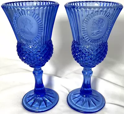 Buy AVON Bicentennial Fostoria Blue Goblets ~ George And Martha Washington Set • 19.13£