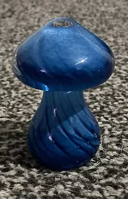 Buy Mdina Blue Glass Mushroom Hand Blown Paperweight Signed • 12£