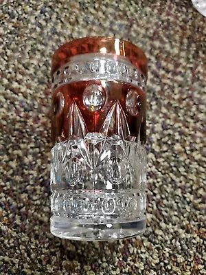 Buy Vintage 4  Indiana Glass Egg & Dart, Thumbprint Ruby Red Juice Glasses MCM  • 5.66£