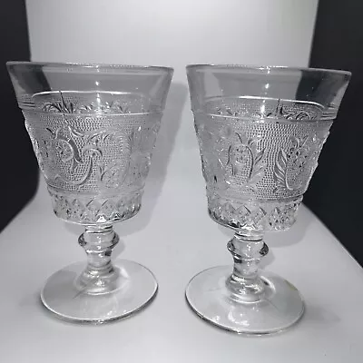 Buy Duncan And Miller Co. Sandwich, Crystal Clear Depression Period, 8 Wine Glasses • 11.32£