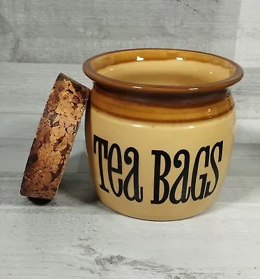 Buy TG Green Granville Tea Bag Jar W/ Lid Vintage Yellowware Gresley England • 19.99£