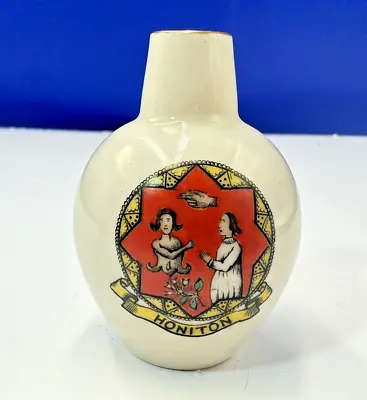 Buy Carlton Crested China HONITON Rare Roman Vase Gilt Rim Devon Town Collectable • 17.47£