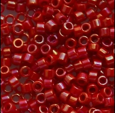 Buy Miyuki Size 11 Delica Beads Opaque Red Luster (DB214) 5grams • 2.40£