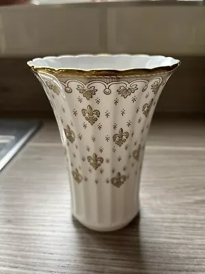 Buy Spode, England Fine Bone China Fleur De Les Gold Vase F1647-R • 19.99£