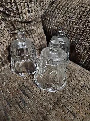 Buy Vintage Glass Votive Holders Cover Peg Tulip Scalloped Candle Holder Clear 3pcs • 24.62£