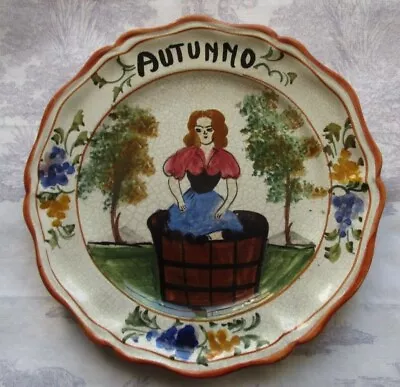 Buy Antique CERAMICHE Bassano Italy Decorative Plate ~ AUTUNNO (Autumn) • 12.99£