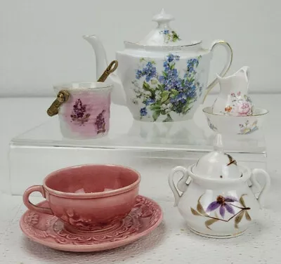 Buy Child's Miniature Teapot Set Cup & Saucer Sugar Wash Bowl Pitcher Floral • 52.18£