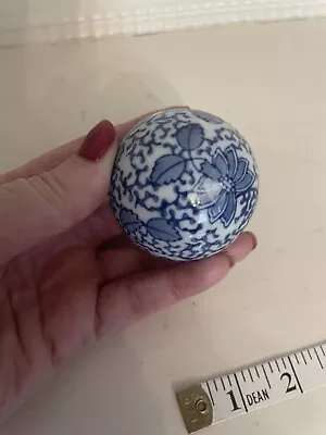 Buy Blue And White China Decorative Ball 2” Diameter-floral Leaf Pattern • 1£