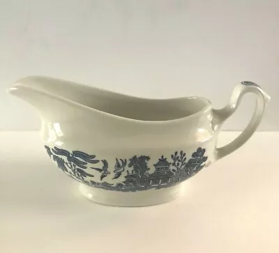 Buy Vintage Blue Willow Gravy Boat Churchill Staffordshire England Preowned • 17.05£
