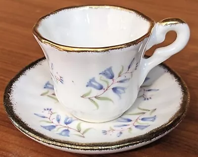 Buy Decorative Mini  Trinket  Cup/mug And Saucer - Fenton China With Blue Flowers • 6.84£