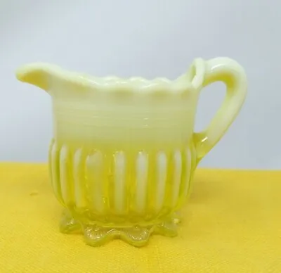 Buy Antique Davidson Primrose Pearline Small Milk Jug Creamer Yellow Glass Vgc • 35£