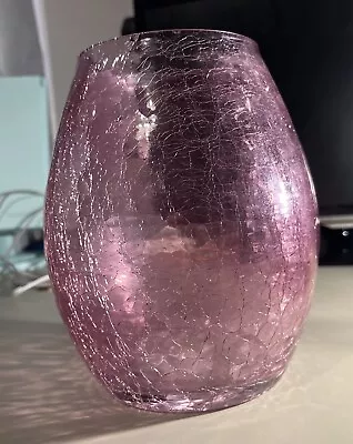 Buy BEAUTIFUL Purple Cracked Glass Vase • 12£
