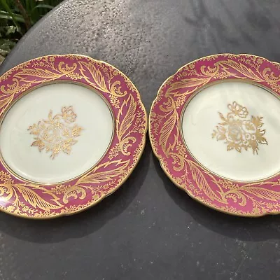 Buy Pair Paragon Double Warrant Red & Gold Side Tea Plates ONLY X2 • 12£