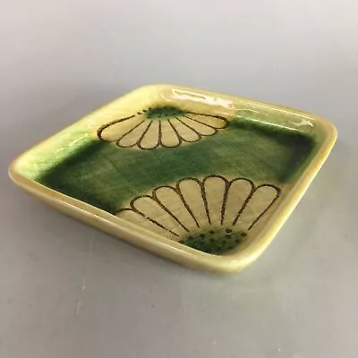 Buy Japanese Ceramic Square Plate Vtg Ki Seto Ware Pottery Floral Green QT13 • 17.75£