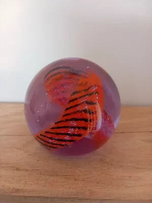 Buy Caithness Paperweight Art Glass Pink Spinnaker Featuring Swirling Striped Bands • 5.99£