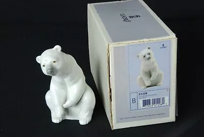 Buy 12.5cm Lladro Polar Bear 1208 Figurine  Resting . With Original Box. EXCELLENT • 20£