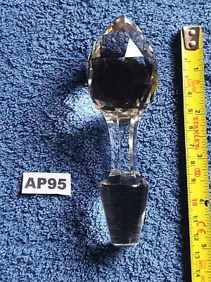 Buy Antique Solid Cut Glass Decanter / Bottle Stopper (AP95) • 9£