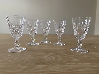 Buy Set Of 5 Stuart England GLENGARRY Liqueur Shot Cut Crystal Vintage Glasses • 28£