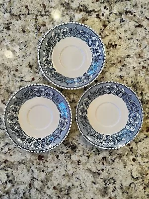Buy Rare! Cavalier Ironstone Royal China U.S.A. Colonial Heritage Blue Saucer Plates • 11.48£