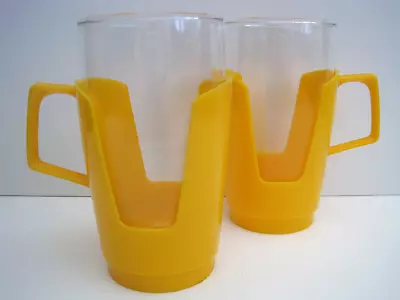 Buy 2 X 1970s 1980s Vintage JAJ Pyrex Yellow Tall Drinkup Drink-Up Cups Mugs Glasses • 24£
