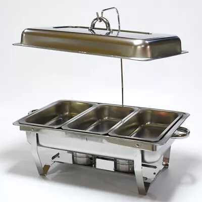 Buy 11 Litre Buffet Chafing Dish Food Warmer Hot Plate Food Warmer 3 Tray Lid Hook • 48£