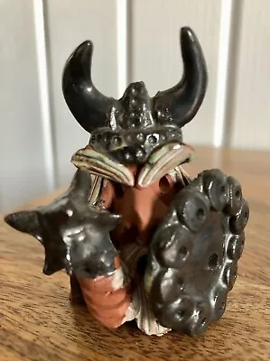 Buy Small Hand Made Clay Pottery Viking Figurine Rustic Craft Norse Mythology 2.5” • 7£