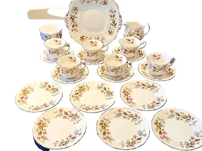 Buy Vintage Royal Adderley BEECHWOOD Pattern, 21-piece Fine Bone China Tea Set • 45£