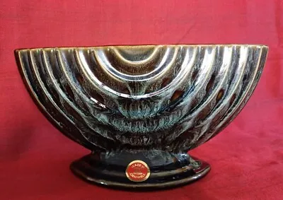 Buy Vintage RETRO Mid Century Foster’s Cornwall Pottery Vase Green Glazed + Label • 18.50£