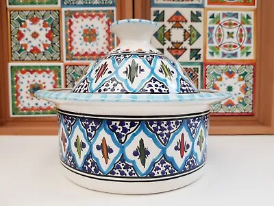 Buy Tureen With Lid/Colourful Ceramic Tureen Handmade & Painted H15cmxD20cm/Soupière • 12.99£