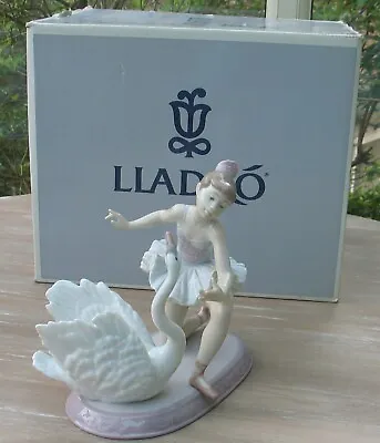 Buy Lladro Porcelain Graceful Dance Ballerina Swan Figurine 06205 Retired Boxed • 145£