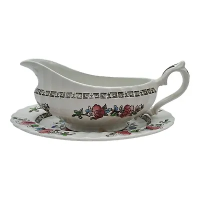 Buy Myott Pottery Vintage 1930s Indian Tree Gravy Boat And Saucer Good Condition • 17.50£
