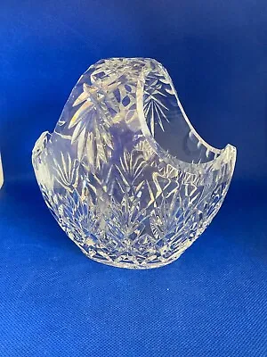 Buy Heavy Crystal Cut Glass Ornamental Basket • 5£
